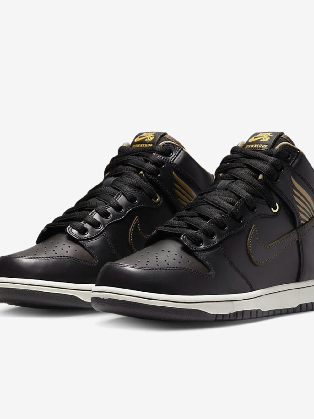 NWOB Nike SB Dunk High Pawnshop Skate Co "Old Soul" black gold size 7.5 - Picture 10 of 11